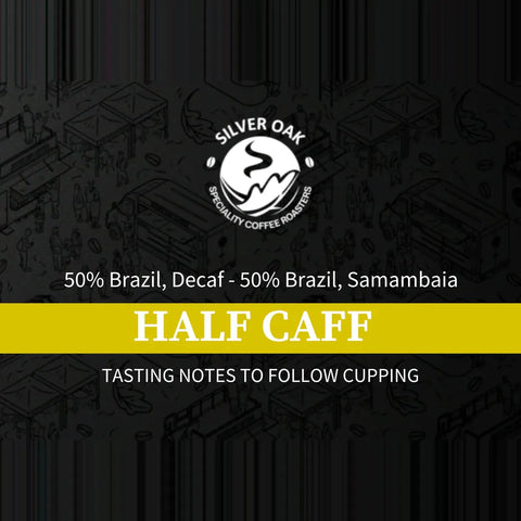 Half Caff Blend – 50% Pocos De Caldas Sugar Cane Decaf, Brazil 50% Rio Verde, Brazil