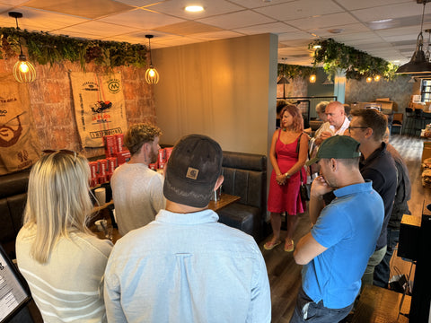 Customers taking part in the 'coffee cupping' sessions at the silver oak end of summer coffee fest.