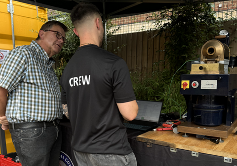 Customers taking part in the 'roast your own beans' sessions at the silver oak end of summer coffee fest.