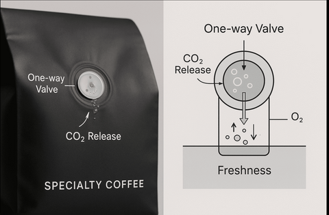 What is the valve on a coffee bag?