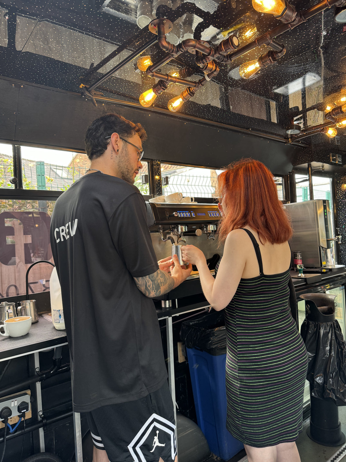Customers taking part in the 'have a go latte art' sessions at the silver oak end of summer coffee fest. 