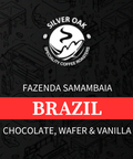A product tile stating "Fazenda Samambaia, Brazil, Chocolate, wafer & vanilla"