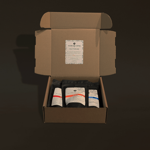 5 bag selection box of Silver Oak Coffee