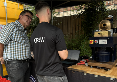 Customers taking part in the 'roast your own beans' sessions at the silver oak end of summer coffee fest. 